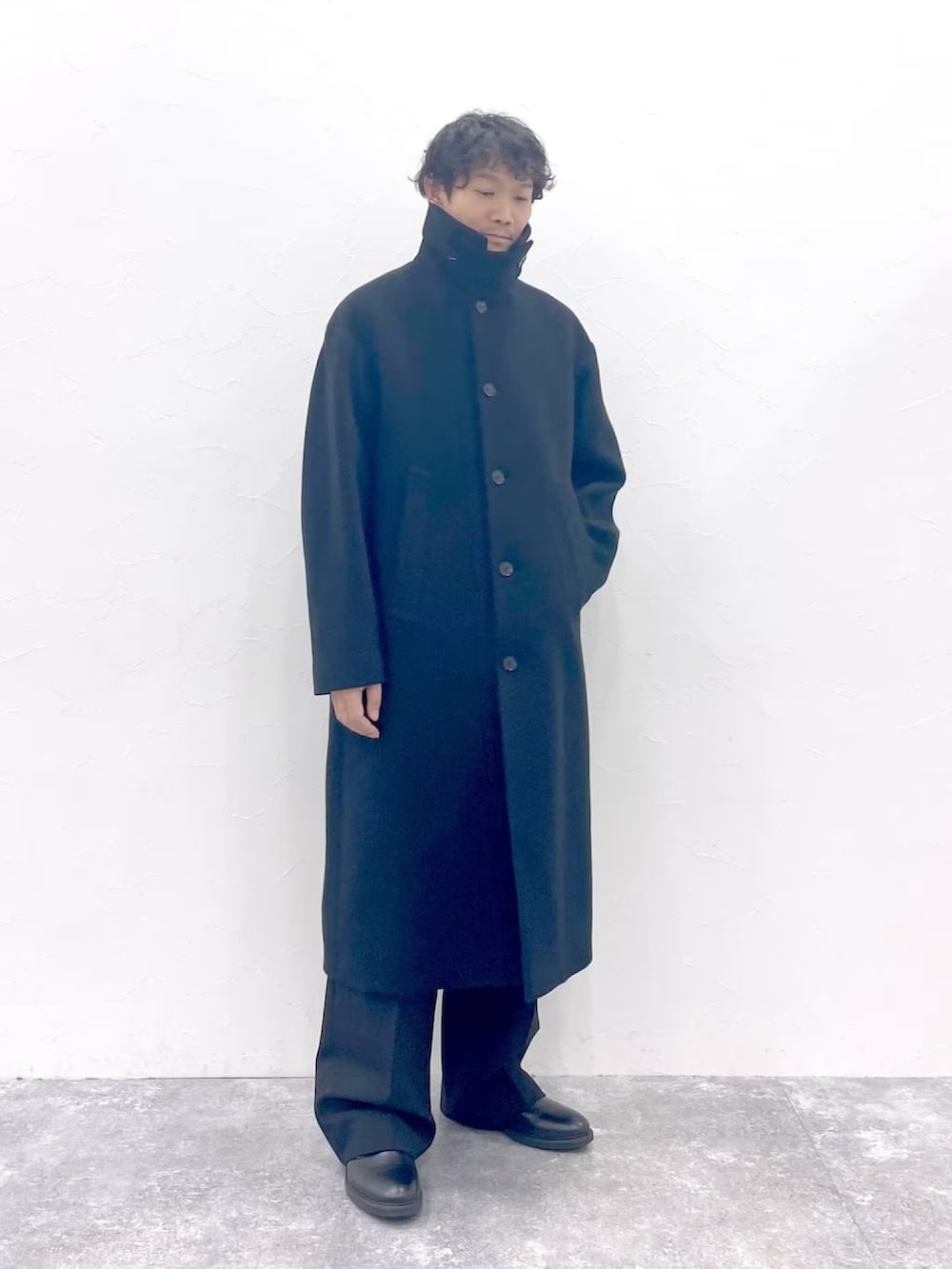 STERNBERG ウールステンカラーコート ブラック L STERNBERG ウールステンカラーコート ブラック L
