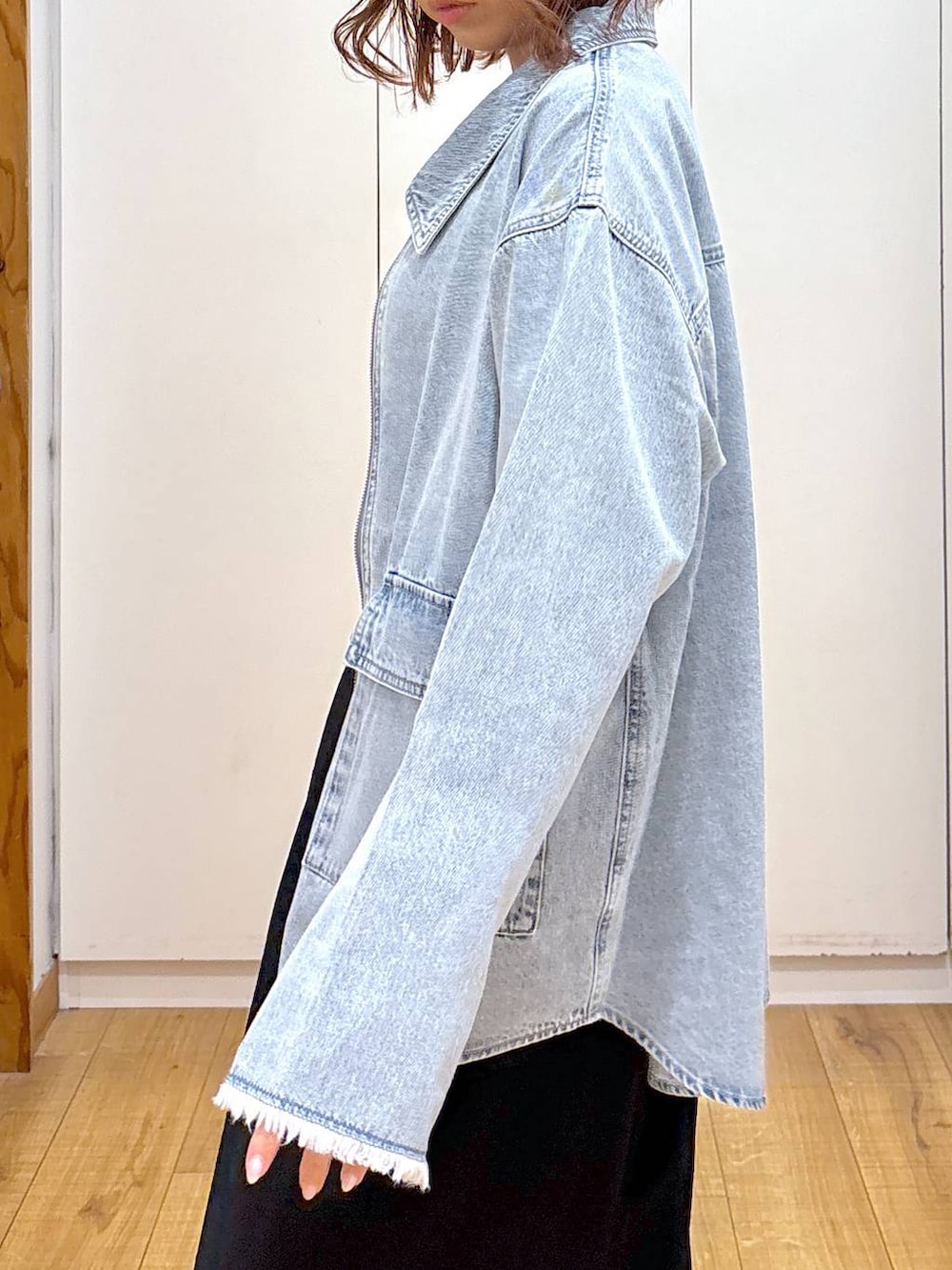 「体型カバー、高見え、高身長、ママコーデ、骨格ストレート、GLOBAL WORK、着痩せ・細見え、and STセール、秋コーデ」｜「GLOBAL WORKのスペ軽5WAYショルダー/253022（ショルダーバッグ、ブラウン系）」を使った、ココさん（レディース・165cm）の夏コーディネートの7枚目の写真