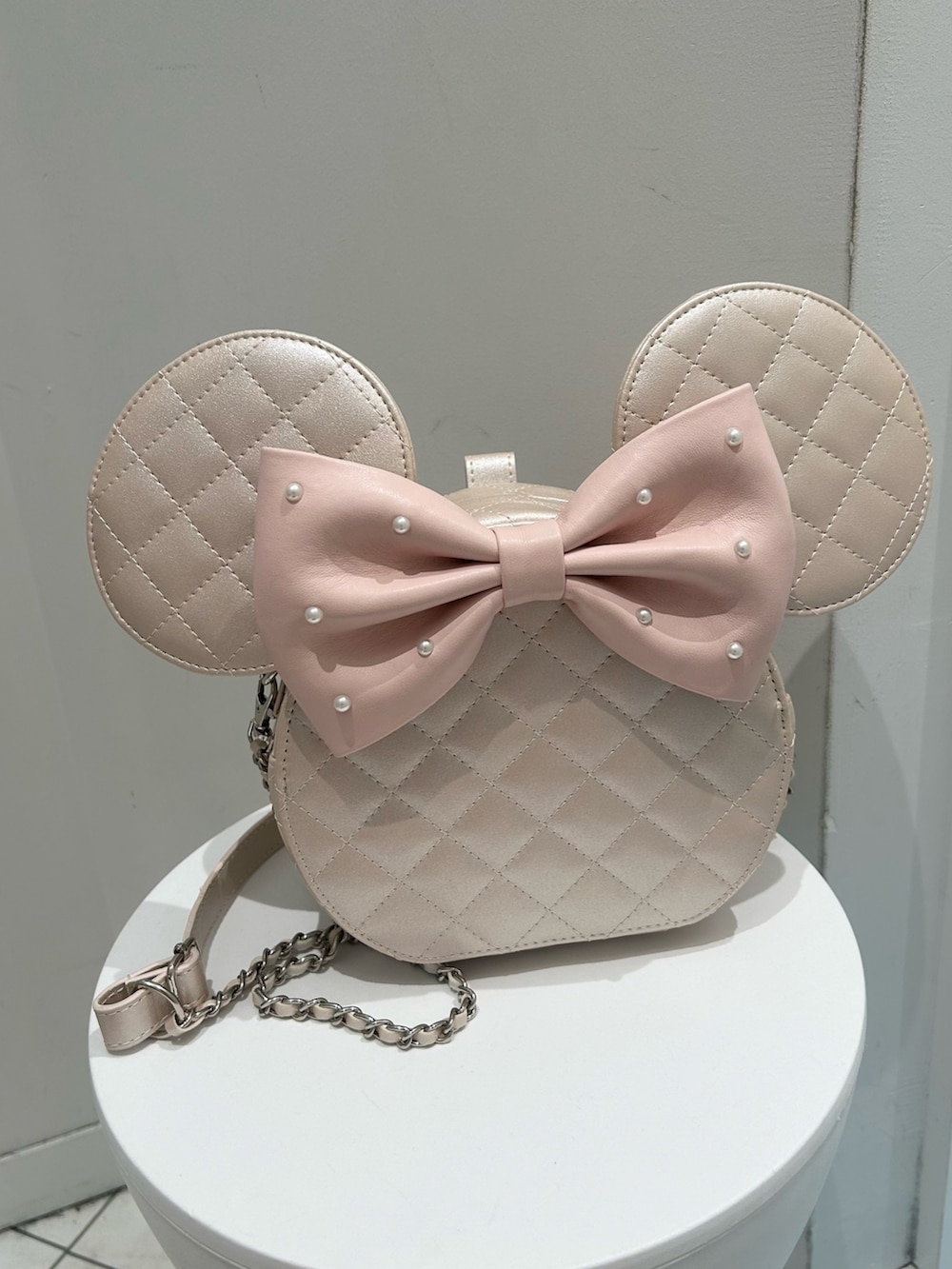 ピンク系のスウェット、ピンク系のショルダーバッグを着用したレディースの冬コーディネートの10枚目の写真