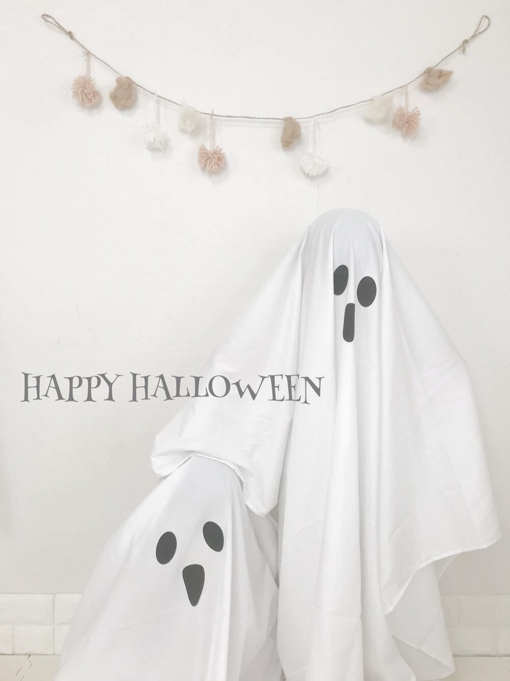 「wearhalloween2021、halloween、仮装、3coins、おばけ」｜「3coinsのアイテム（その他、ホワイト系）」を使った、ぽん‪‪☺︎‬さん（キッズ・100cm）の秋コーディネートの2枚目の写真