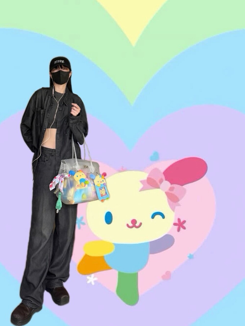 ブラック系のシャツ/ブラウス、グレー系のTシャツ/カットソー、ブラック系のデニムパンツを着用したレディースの夏コーディネートの2枚目の写真