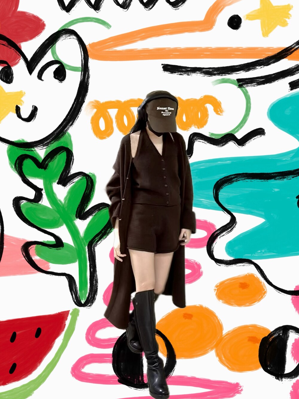 ブラウン系のその他トップス、ブラウン系のピーコート、ブラウン系のその他パンツを着用したレディースの冬コーディネートの3枚目の写真