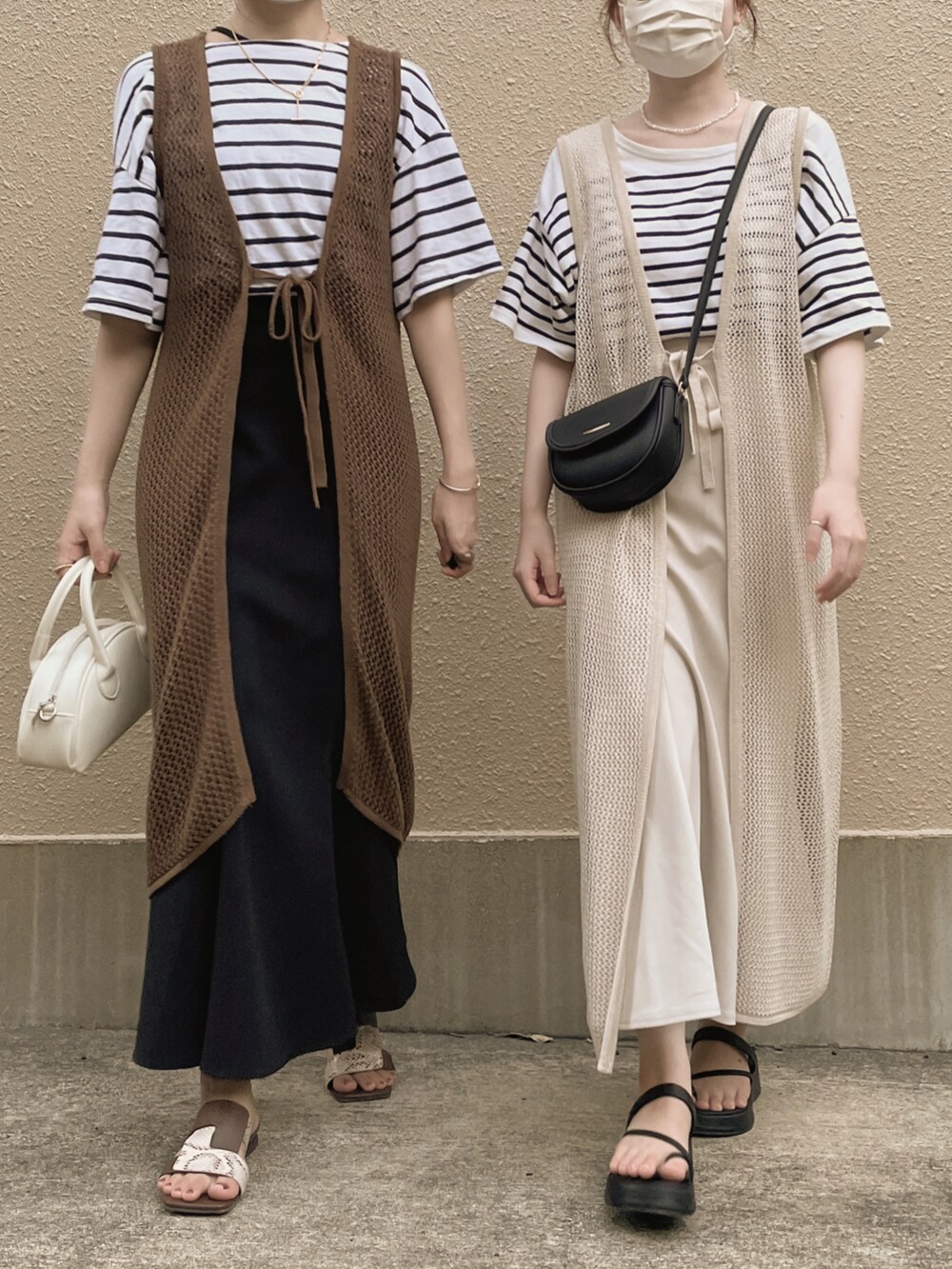 その他のトップス、ブラウン系のワンピース、ブラック系のスカートを着用したレディースの夏コーディネートの4枚目の写真