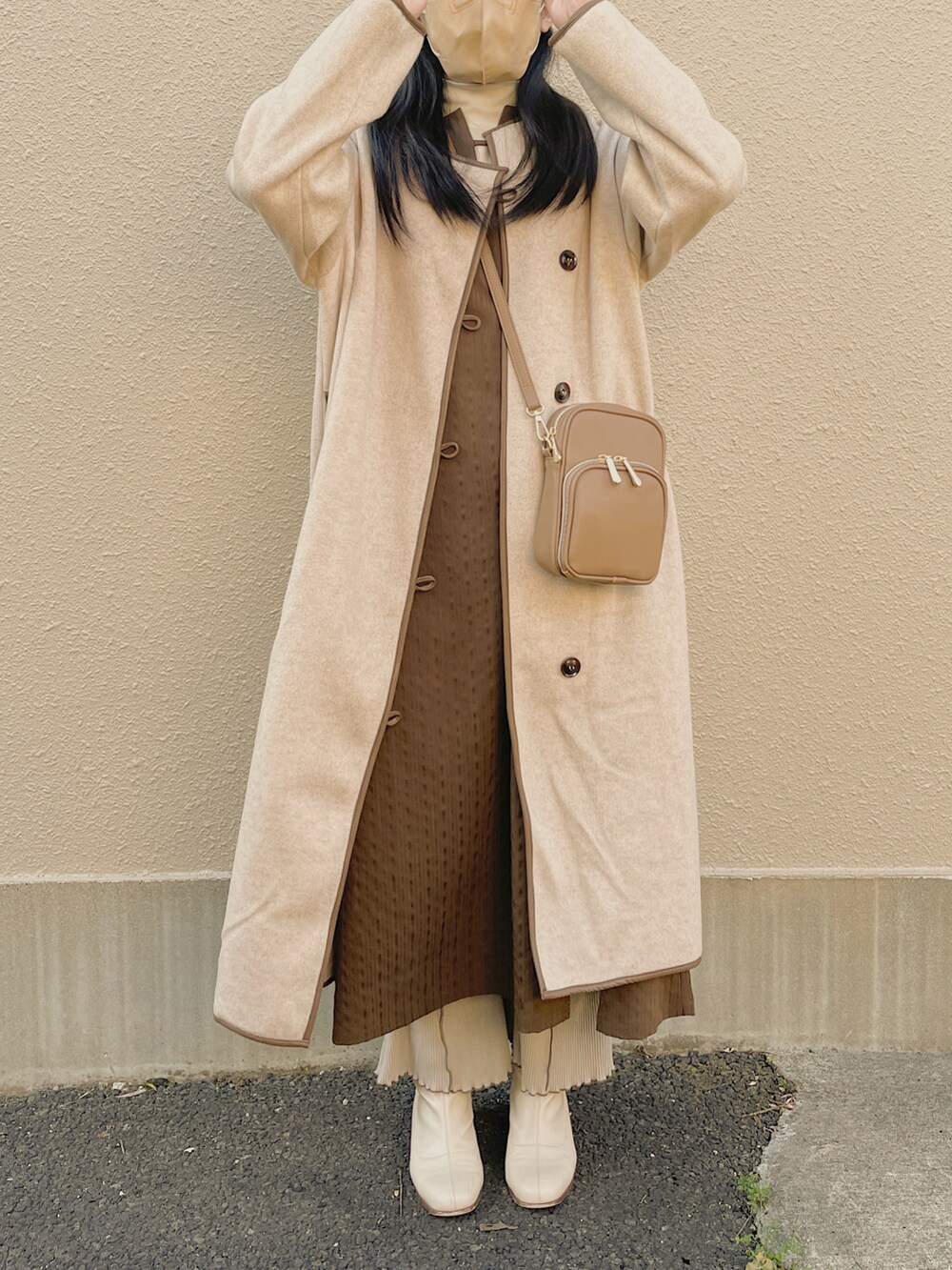 mog｜lawgyのノーカラーコートを使ったコーディネート - WEAR 