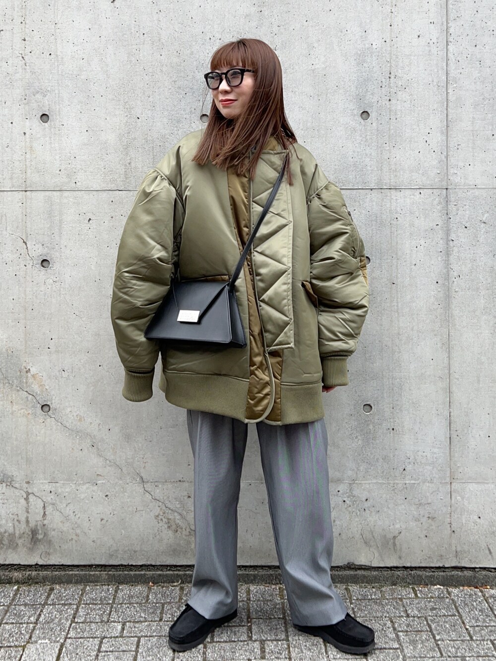 Herin.cye A-line bicolor blouson カーキー Herin.cye A-line bicolor blouson カーキー