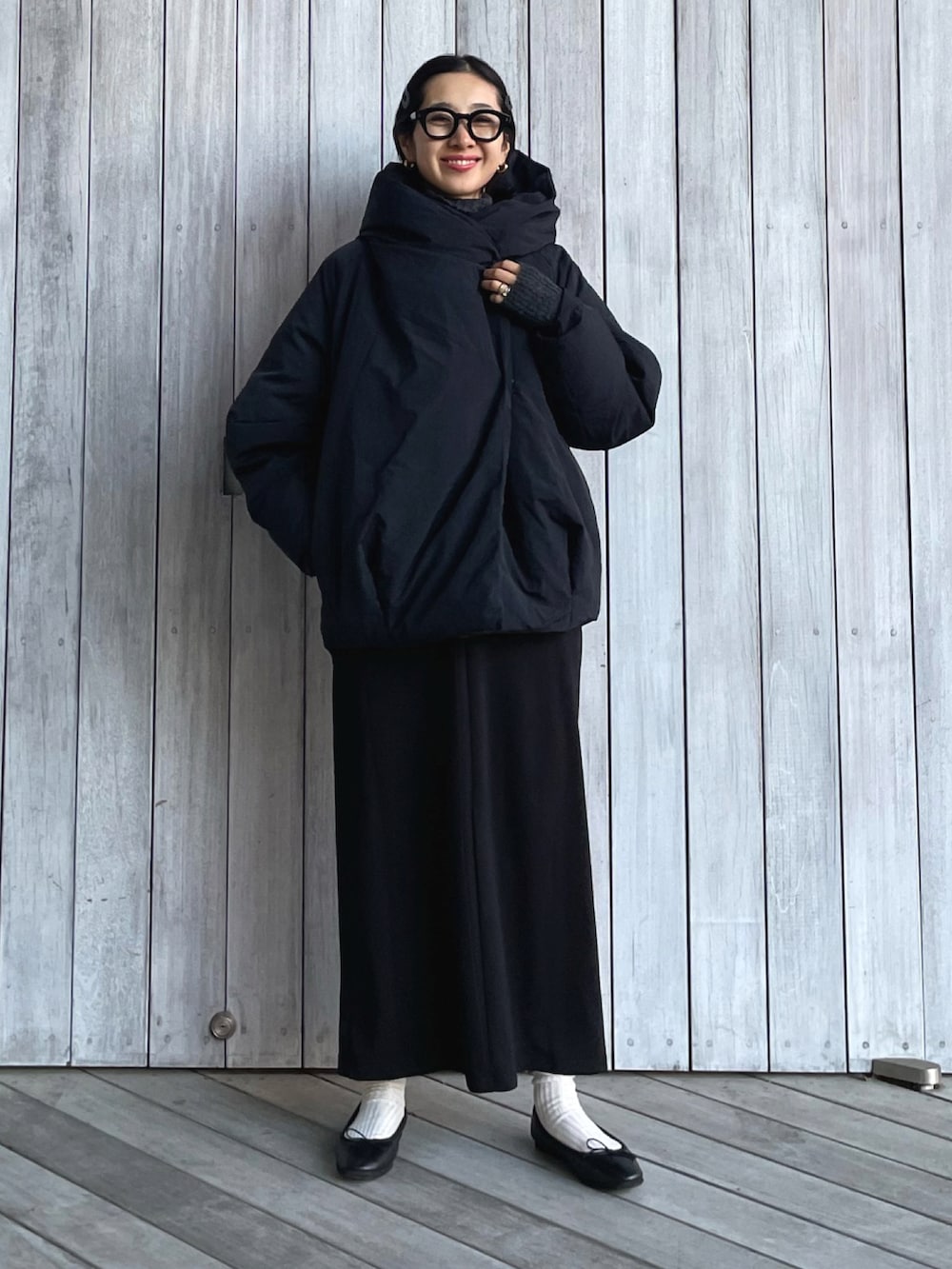 yukariさんの「short down coat(ショートダウンコート)（BLACK BY MOUSSY）」を使ったコーディネートの2枚目の写真