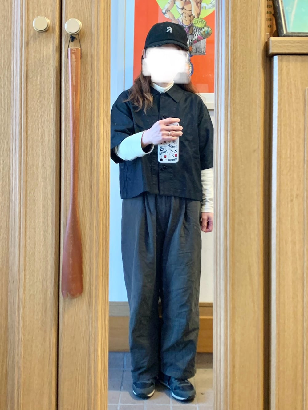 「一昨日のコーデ、一昨日の服、買ったもの、キャップ」｜「無印良品の婦人　ヘンプ混　ツイル　半袖シャツ（シャツ/ブラウス、ホワイト系）」を使った、まっきさん（レディース・150cm）の春コーディネートの4枚目の写真