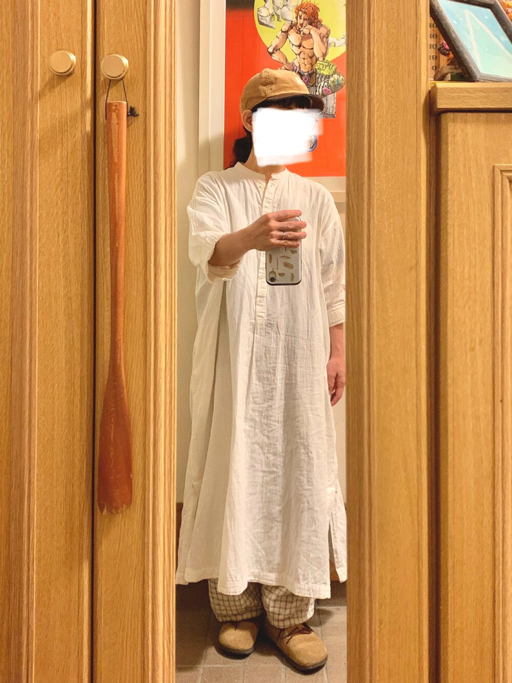 「昨日のコーデ、昨日の服、シンプルコーデ」｜「無印良品のアイテム（ワンピース、ホワイト系）」を使った、まっきさん（レディース・150cm）の秋コーディネートの2枚目の写真