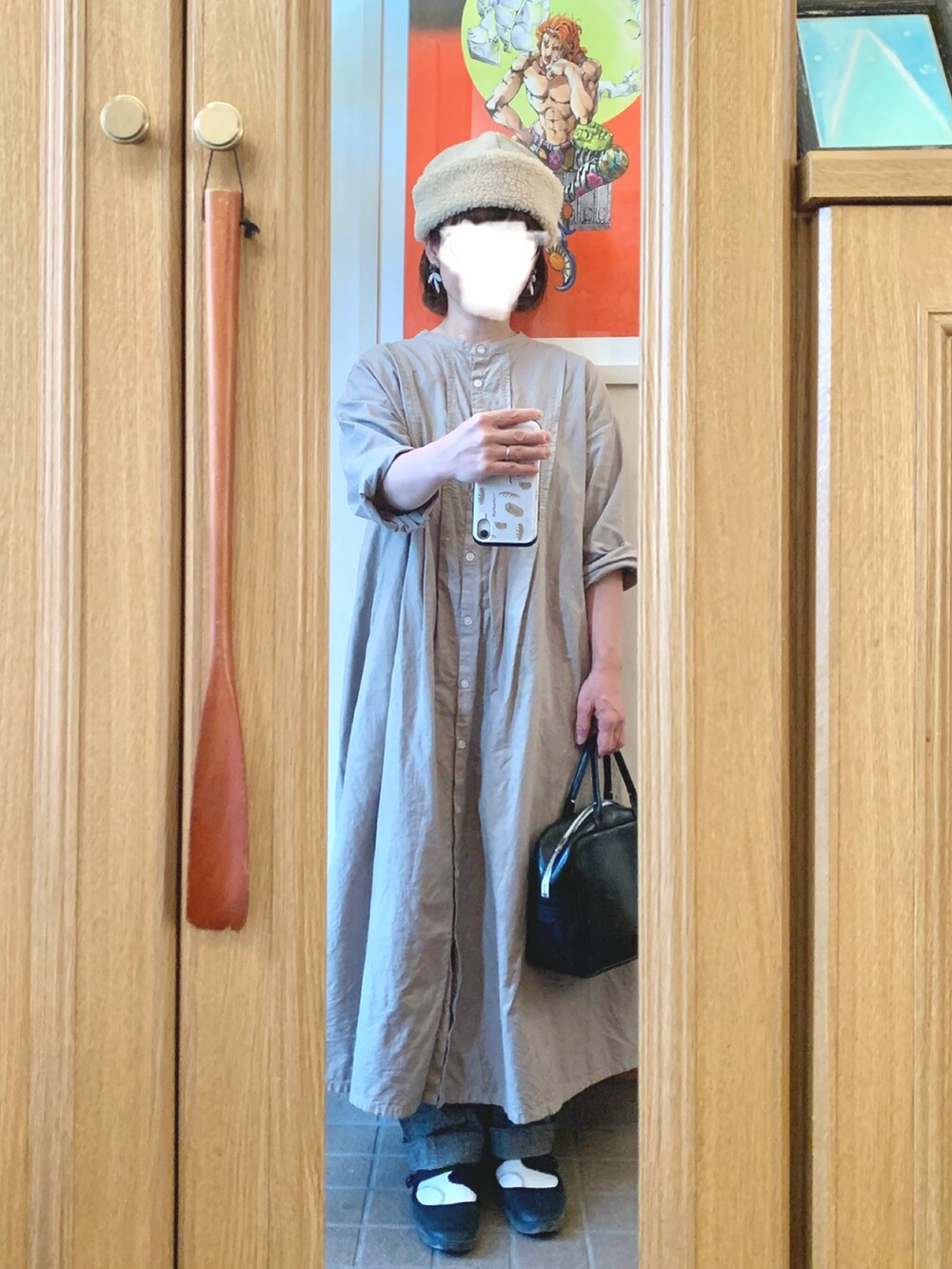 「昨日のコーデ、昨日の服、秋コーデ、古着、ベスト、前後着ワンピース、グレンチェック」｜「HEAVENLYのアイテム（ベスト、ブラック系）」を使った、まっきさん（レディース・149cm）の秋コーディネートの3枚目の写真