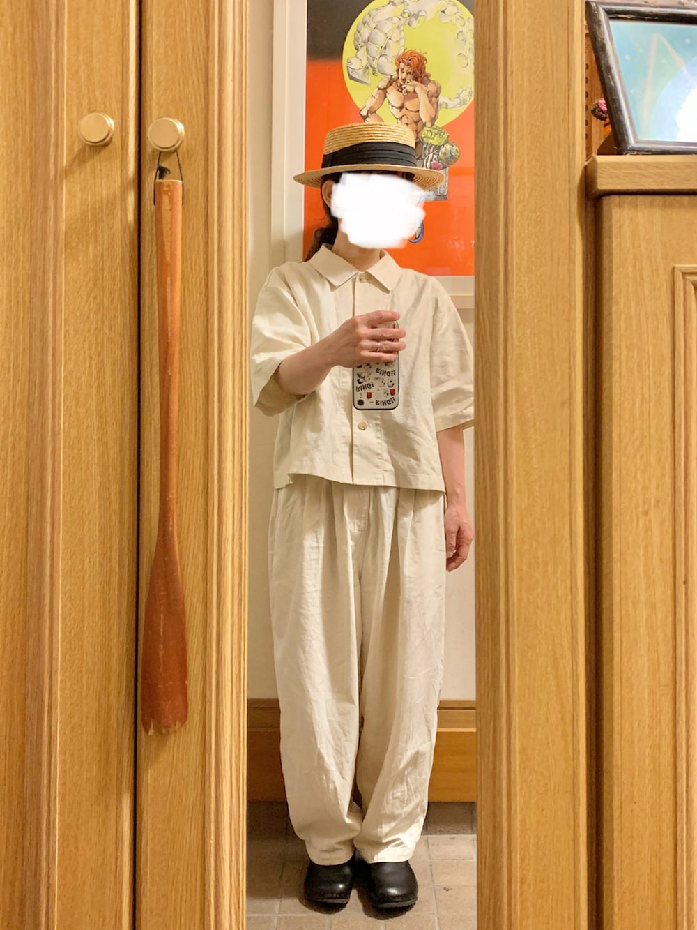 「昨日のコーデ、昨日の服、ホワイトコーデ」｜「14+のアイテム（ハット、ブラック系）」を使った、まっきさん（レディース・150cm）の夏コーディネートの2枚目の写真