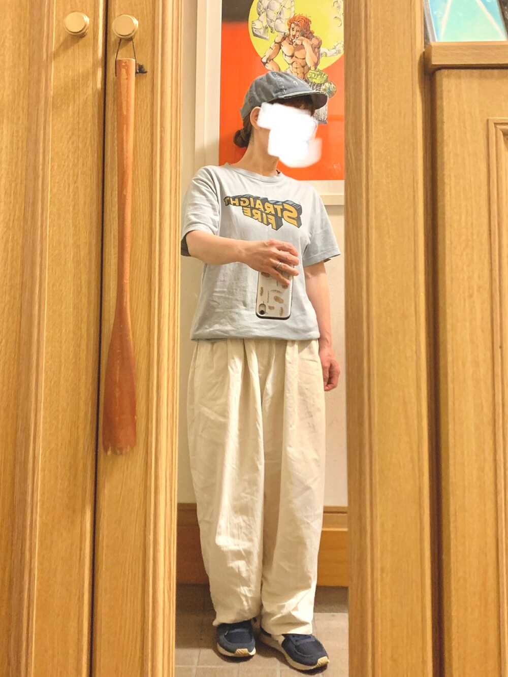 「昨日のコーデ、昨日の服、シンプルコーデ、出勤コーデ、古着」｜「SEVENDAYS=SUNDAYのアイテム（Tシャツ/カットソー、ブルー系）」を使った、まっきさん（レディース・150cm）の夏コーディネートの2枚目の写真