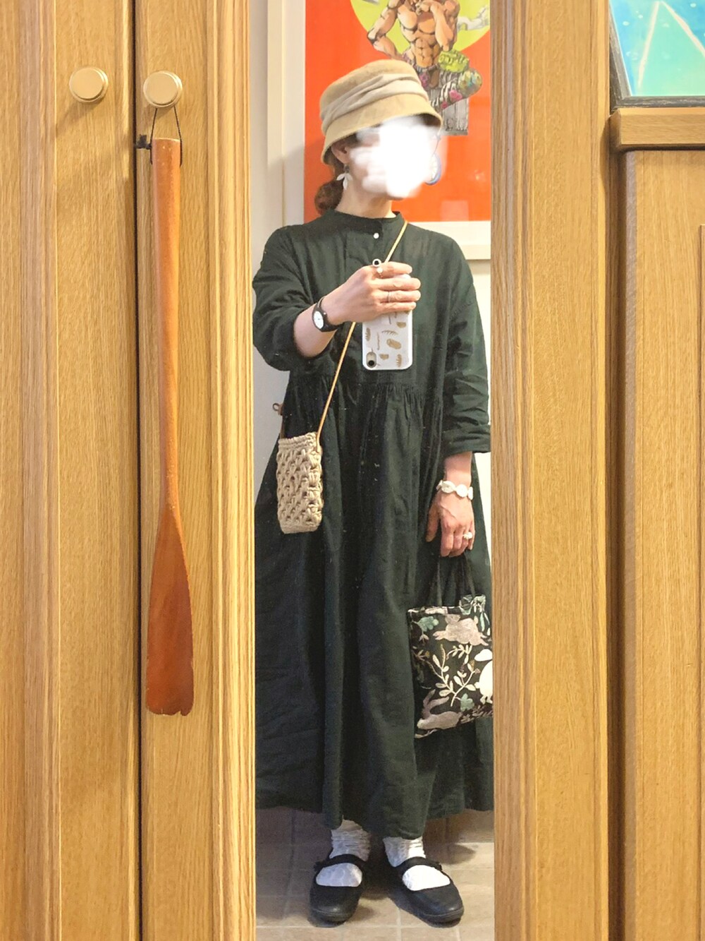 「今日のコーデ、今日の服、初のマチュアーハ、アウトレット品」｜「mature ha.のアイテム（ハット、ベージュ系）」を使った、まっきさん（レディース・149cm）の夏コーディネートの2枚目の写真