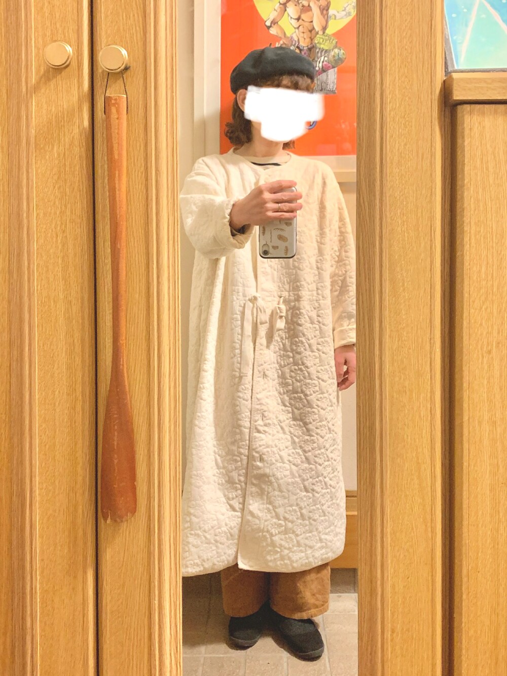 「昨日のコーデ、昨日の服、シンプルコーデ、ボーダー」｜「Blissbunchのアイテム（Tシャツ/カットソー、ベージュ系）」を使った、まっきさん（レディース・149cm）の春コーディネートの2枚目の写真