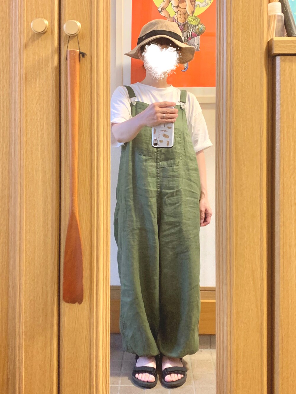 「今日のコーデ、今日の服、スポサン」｜「ORCIVALの【ORCIVAL/オーシバル】Raffia Like PE HAT #RC-7146RLP（ハット、ベージュ系）」を使った、まっきさん（レディース・149cm）の夏コーディネートの3枚目の写真