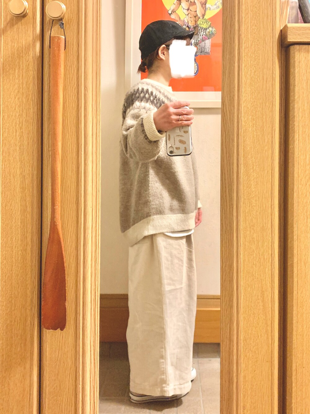 「昨日のコーデ、ワントーンコーデ」｜「14+のアイテム（帽子、ベージュ系）」を使った、まっきさん（レディース・149cm）の秋コーディネートの5枚目の写真