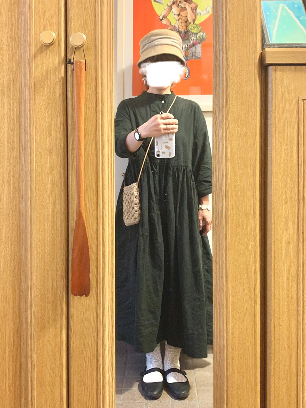 「今日のコーデ、今日の服、初のマチュアーハ、アウトレット品」｜「mature ha.のアイテム（ハット、ベージュ系）」を使った、まっきさん（レディース・149cm）の夏コーディネートの3枚目の写真