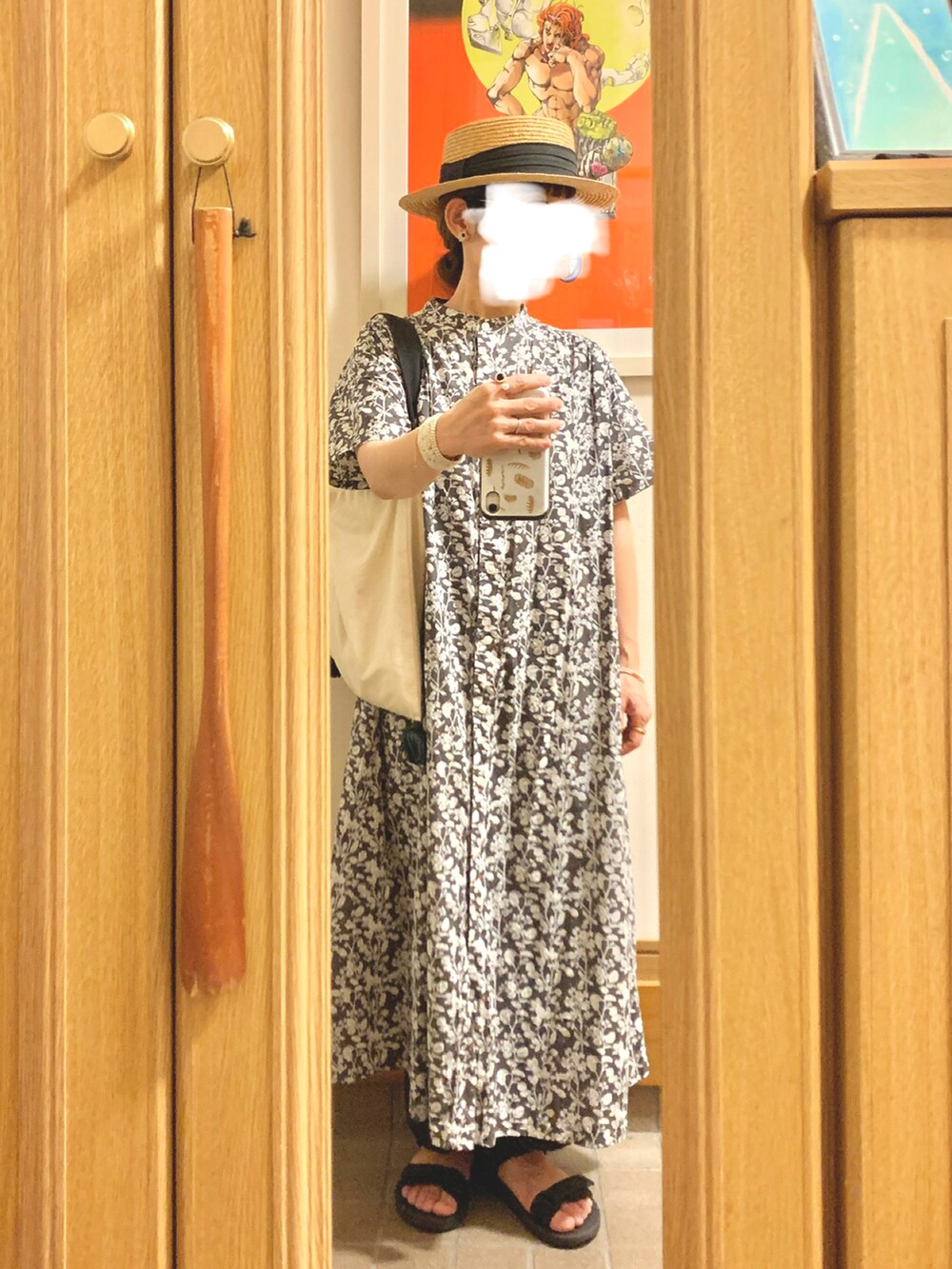 「昨日のコーデ、昨日の服、麦わら帽子、カチューシャ、スポサン」｜「14+のアイテム（ハット、ブラック系）」を使った、まっきさん（レディース・150cm）の夏コーディネートの2枚目の写真