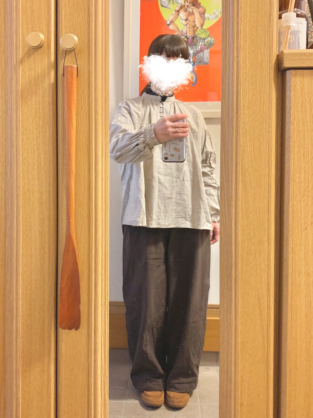 「今日のコーデ、今日の服」｜「しまむらのアイテム（チェスターコート、ブラウン系）」を使った、まっきさん（レディース・149cm）の冬コーディネートの2枚目の写真