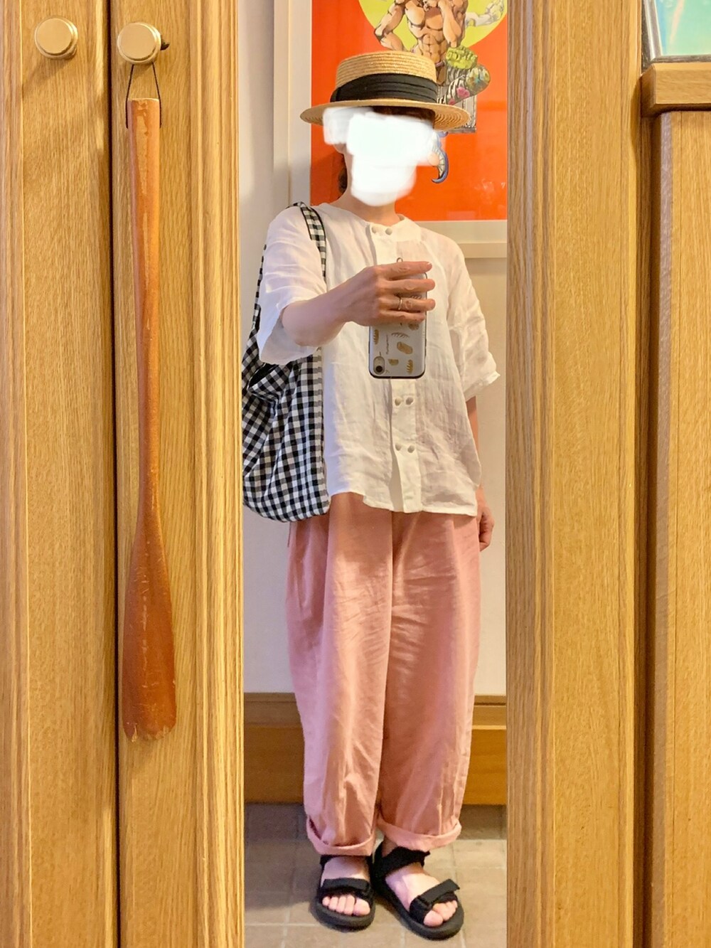 「今日のコーデ、今日の服、作家メイド服、ピンク、スポサン」｜「作家メイドのアイテム（パンツ、ピンク系）」を使った、まっきさん（レディース・150cm）の夏コーディネートの2枚目の写真
