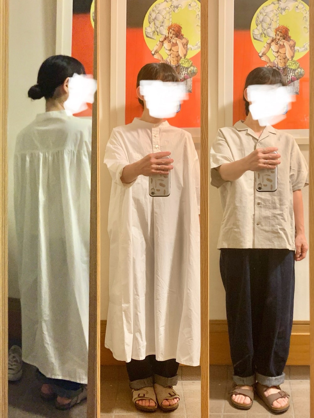 「昨日のコーデ、昨日の服、麦わら帽子、オーバーオール、昨日の買い物」｜「14+の麦ブレードカンカン帽（ハット、ホワイト系）」を使った、まっきさん（レディース・150cm）の秋コーディネートの2枚目の写真