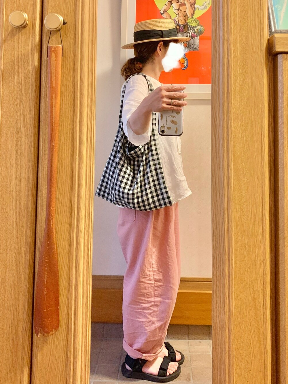 「今日のコーデ、今日の服、作家メイド服、ピンク、スポサン」｜「作家メイドのアイテム（パンツ、ピンク系）」を使った、まっきさん（レディース・150cm）の夏コーディネートの3枚目の写真