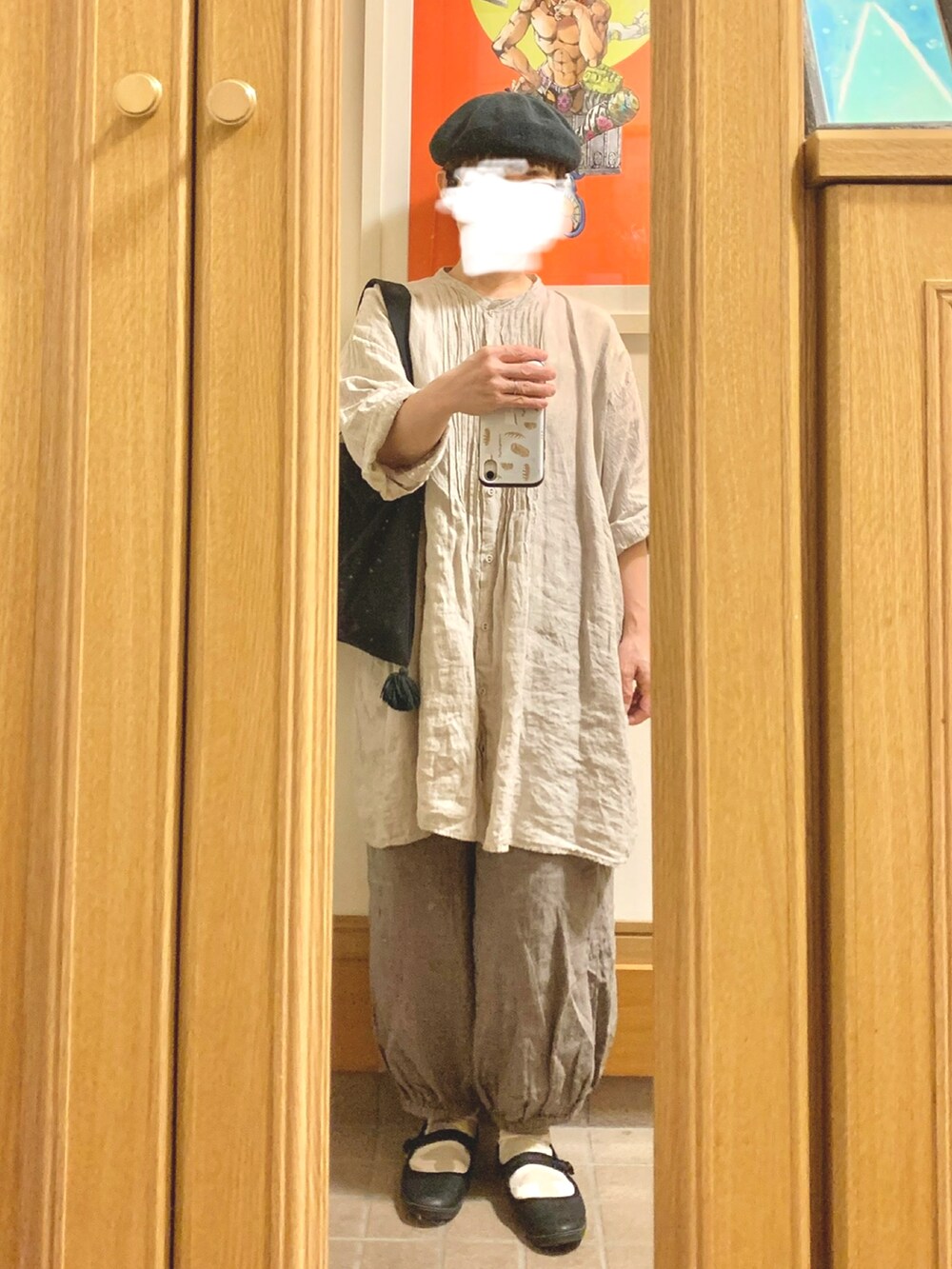 「昨日のコーデ、昨日の服、古着」｜「Samansa Mos2のアイテム（チュニック、ベージュ系）」を使った、まっきさん（レディース・149cm）の秋コーディネートの3枚目の写真