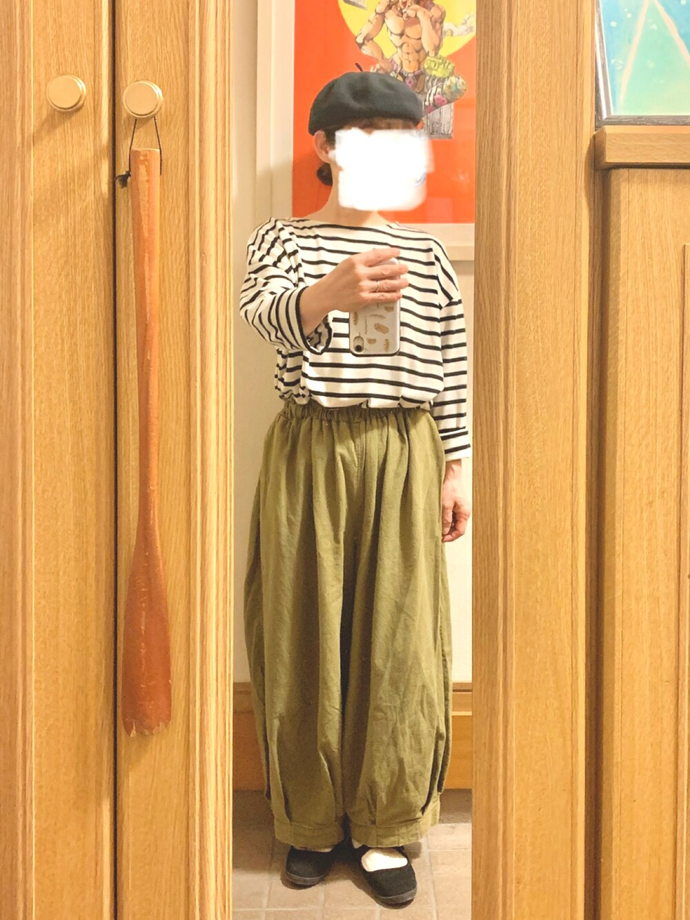 「昨日のコーデ、昨日の服、ボーダー、プチプラ、作家メイド、エアリフト」｜「iro no hiのアイテム（Tシャツ/カットソー、その他）」を使った、まっきさん（レディース・149cm）の春コーディネートの3枚目の写真