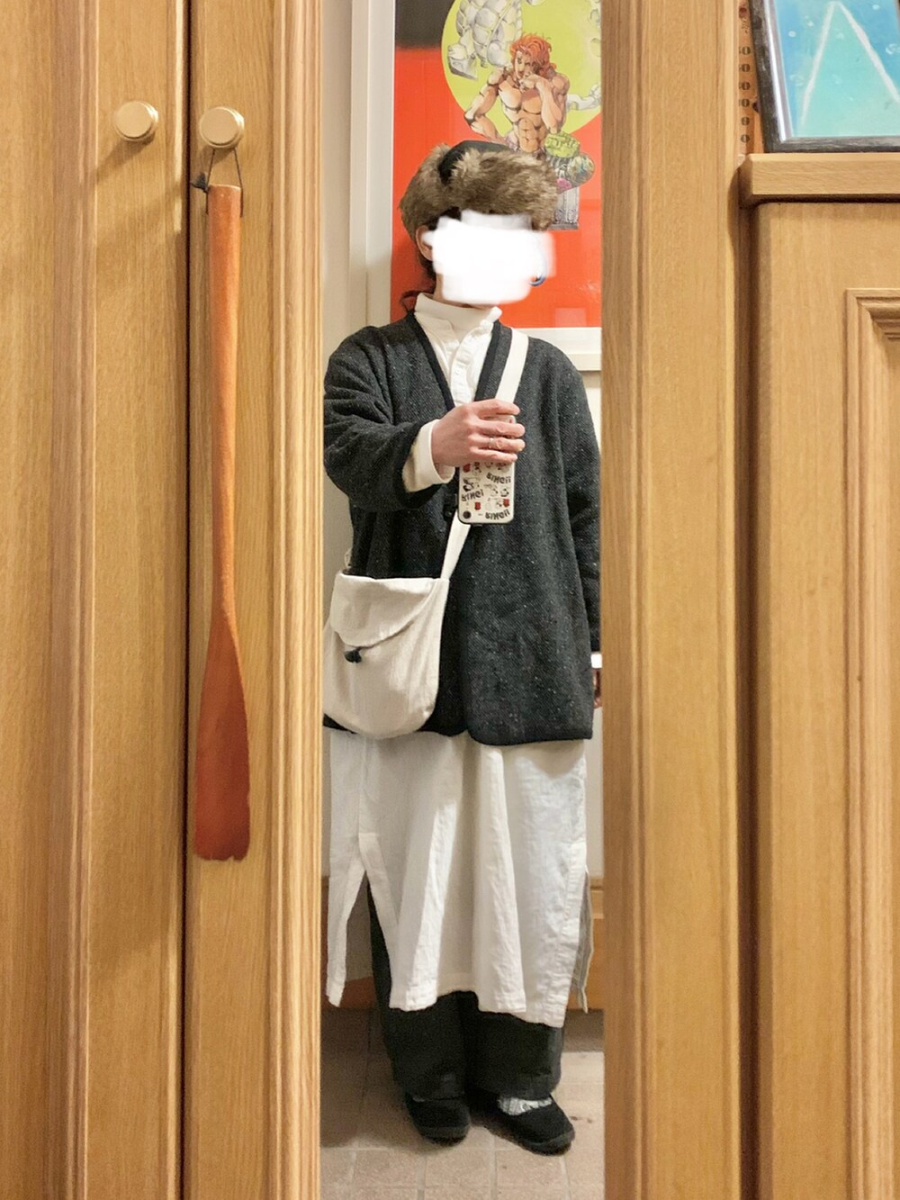 「昨日のコーデ、昨日の服、古着」｜「無印良品のアイテム（ワンピース、ホワイト系）」を使った、まっきさん（レディース・150cm）の春コーディネートの3枚目の写真