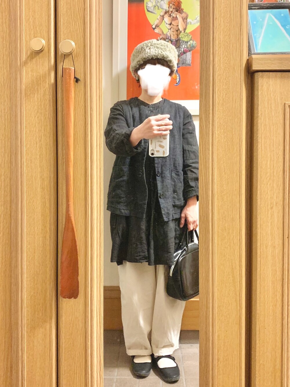 「今日のコーデ、今日の服、ベスト、古着、モノトーン」｜「Samansa Mos2のアイテム（チュニック、グレー系）」を使った、まっきさん（レディース・149cm）の秋コーディネートの2枚目の写真