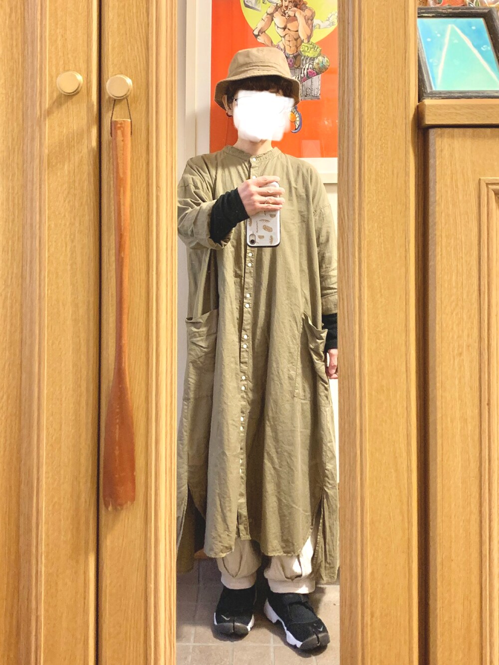 「今日のコーデ、今日の服、古着、サンバレー」｜「NIKEのアイテム（スニーカー、ブラック系）」を使った、まっきさん（レディース・149cm）の春コーディネートの3枚目の写真
