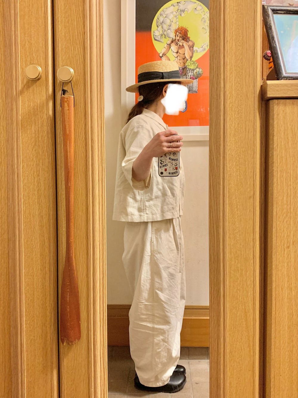「昨日のコーデ、昨日の服、ホワイトコーデ」｜「14+のアイテム（ハット、ブラック系）」を使った、まっきさん（レディース・150cm）の夏コーディネートの3枚目の写真