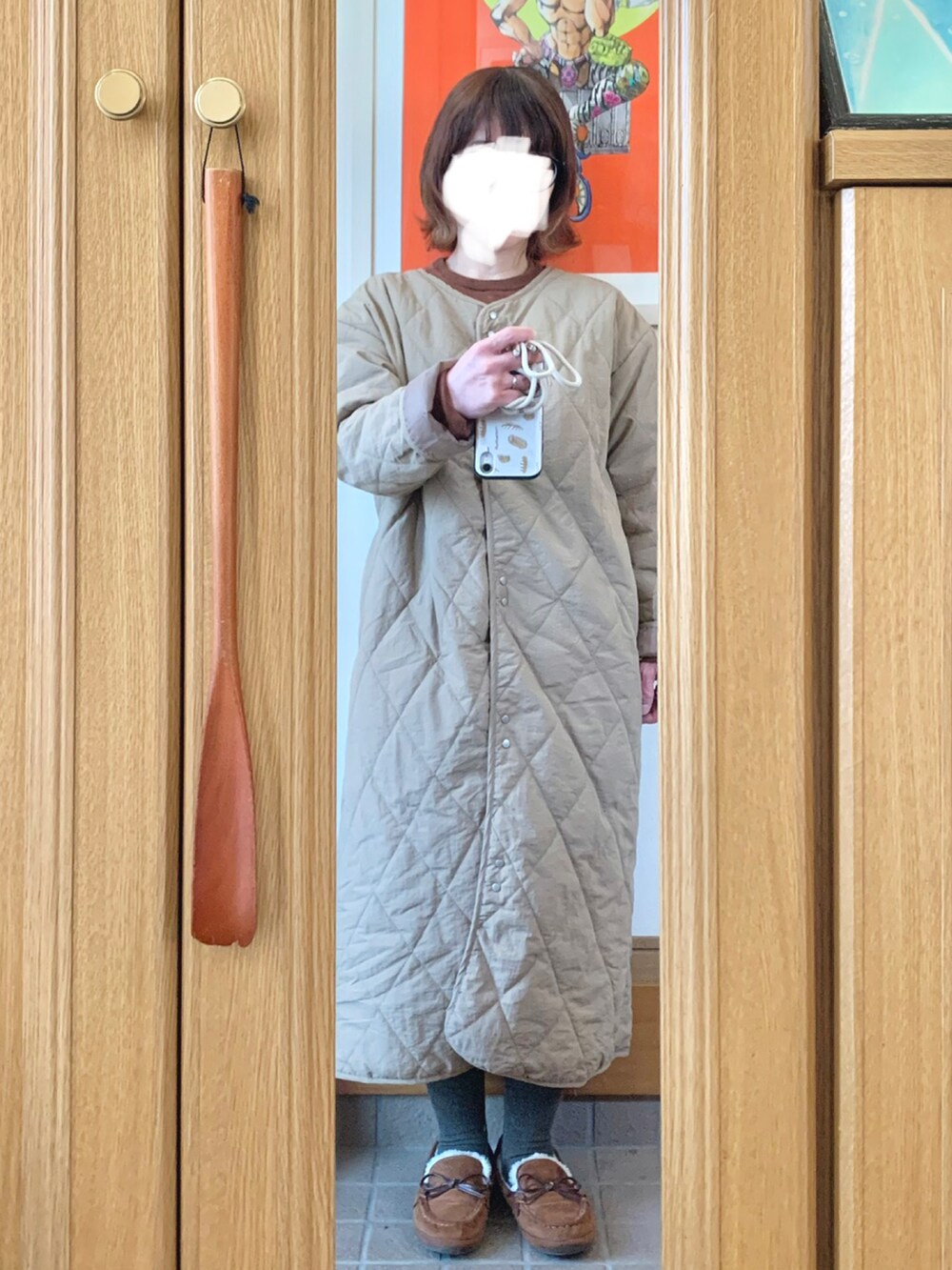 「今日のコーデ、今日の服、茶系コーデ」｜「無印良品のアイテム（ニット/セーター、ブラウン系）」を使った、まっきさん（レディース・149cm）の冬コーディネートの2枚目の写真