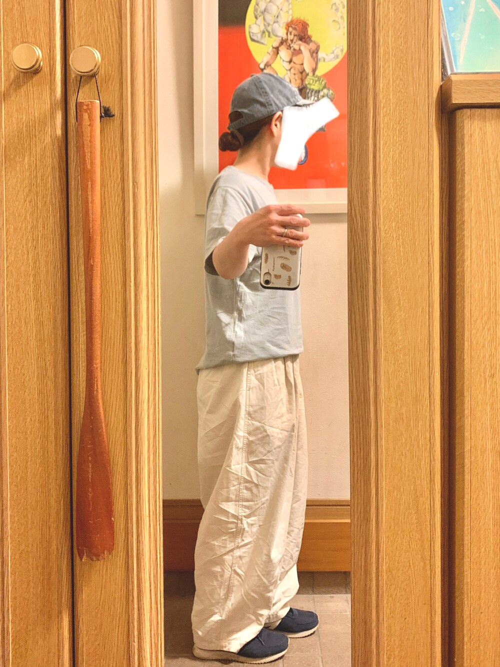 「昨日のコーデ、昨日の服、シンプルコーデ、出勤コーデ、古着」｜「SEVENDAYS=SUNDAYのアイテム（Tシャツ/カットソー、ブルー系）」を使った、まっきさん（レディース・150cm）の夏コーディネートの3枚目の写真