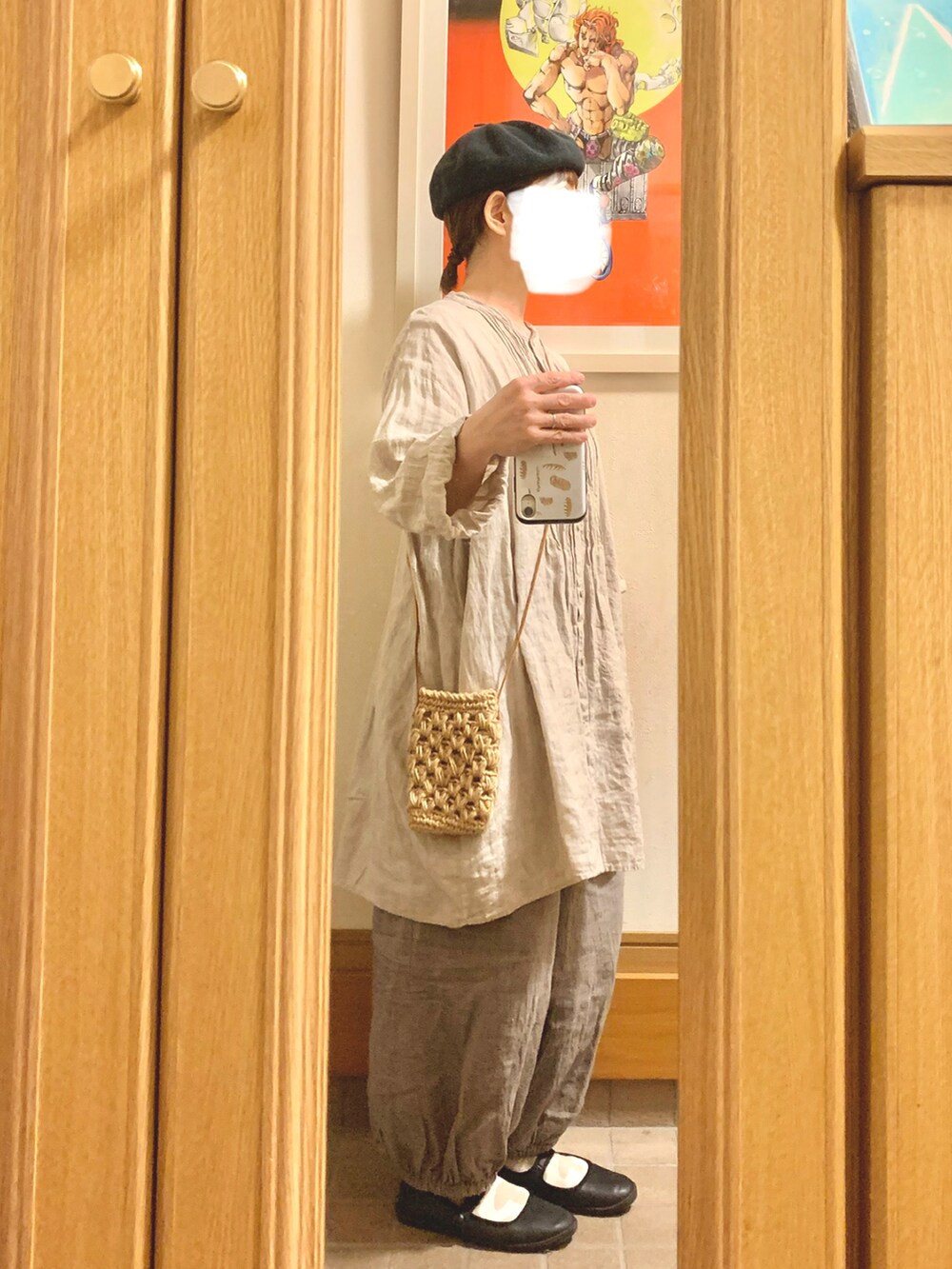 「昨日のコーデ、昨日の服、古着」｜「Samansa Mos2のアイテム（チュニック、ベージュ系）」を使った、まっきさん（レディース・149cm）の秋コーディネートの5枚目の写真