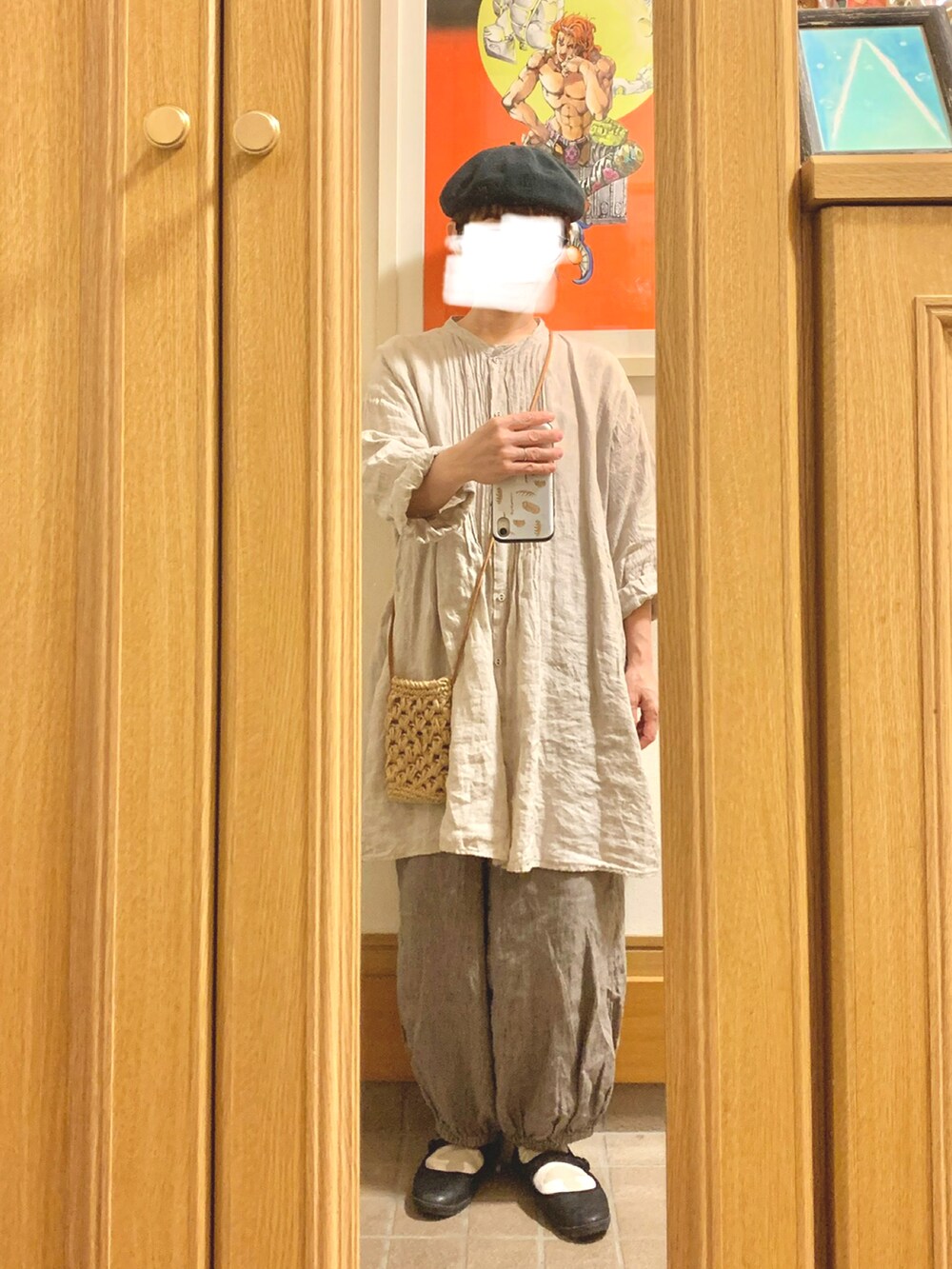 「昨日のコーデ、昨日の服、古着」｜「Samansa Mos2のアイテム（チュニック、ベージュ系）」を使った、まっきさん（レディース・149cm）の秋コーディネートの4枚目の写真