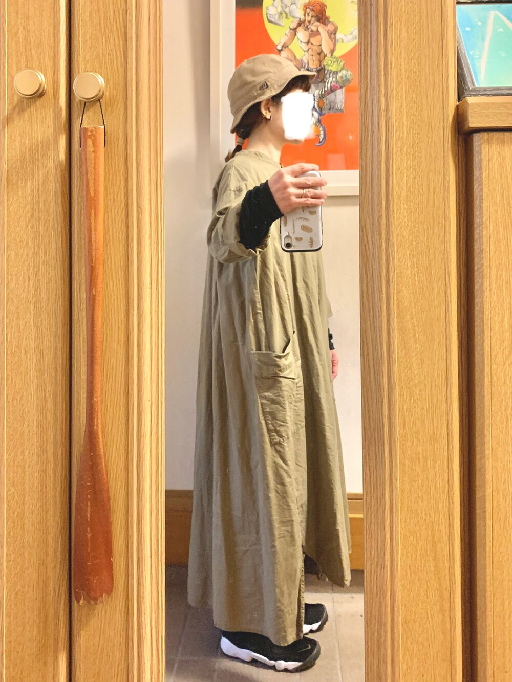 「今日のコーデ、今日の服、古着、サンバレー」｜「NIKEのアイテム（スニーカー、ブラック系）」を使った、まっきさん（レディース・149cm）の春コーディネートの4枚目の写真