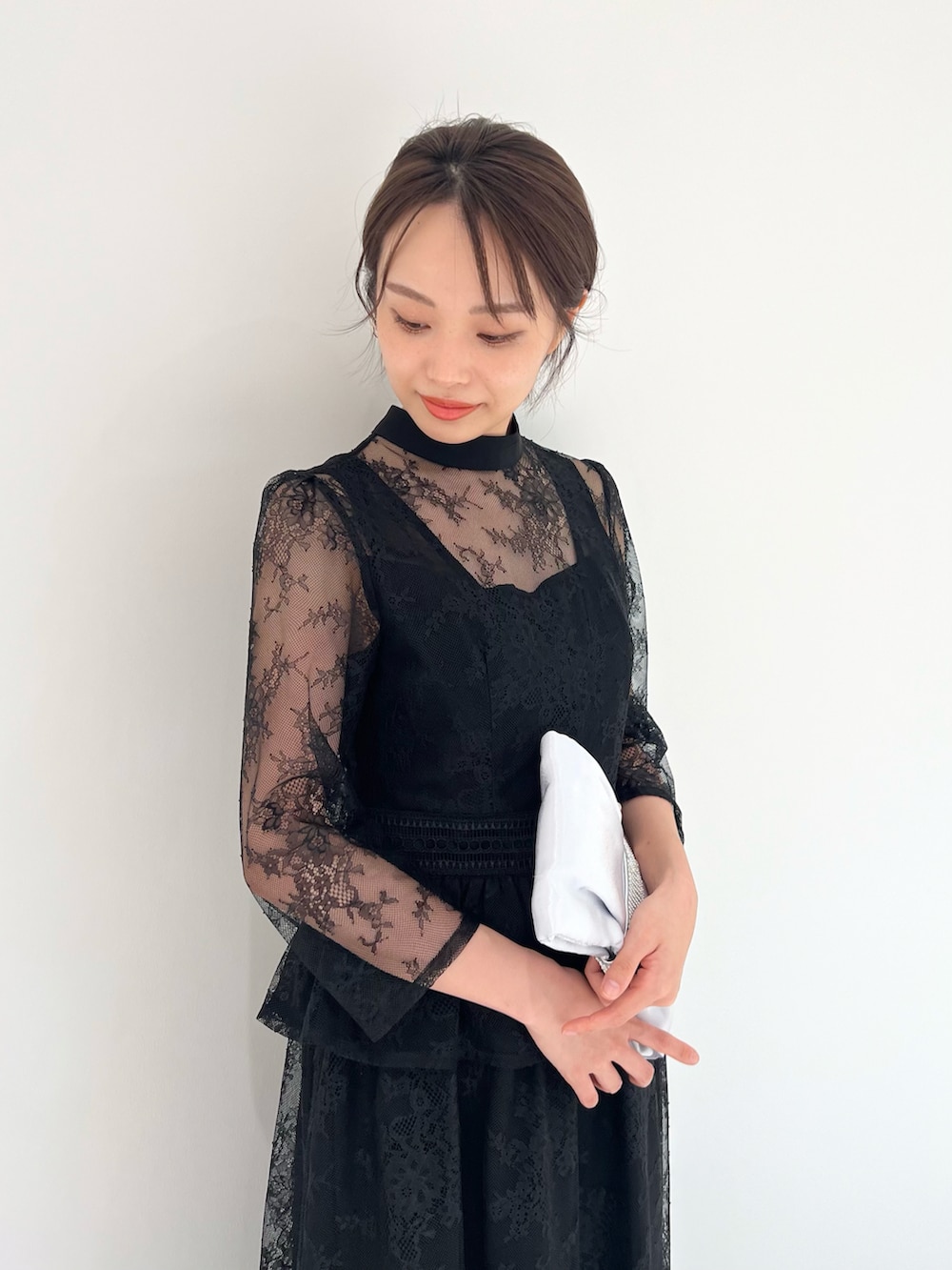 ブラックレースドレス Fサイズ leja LEJA LUXE】2WAYシアーレース