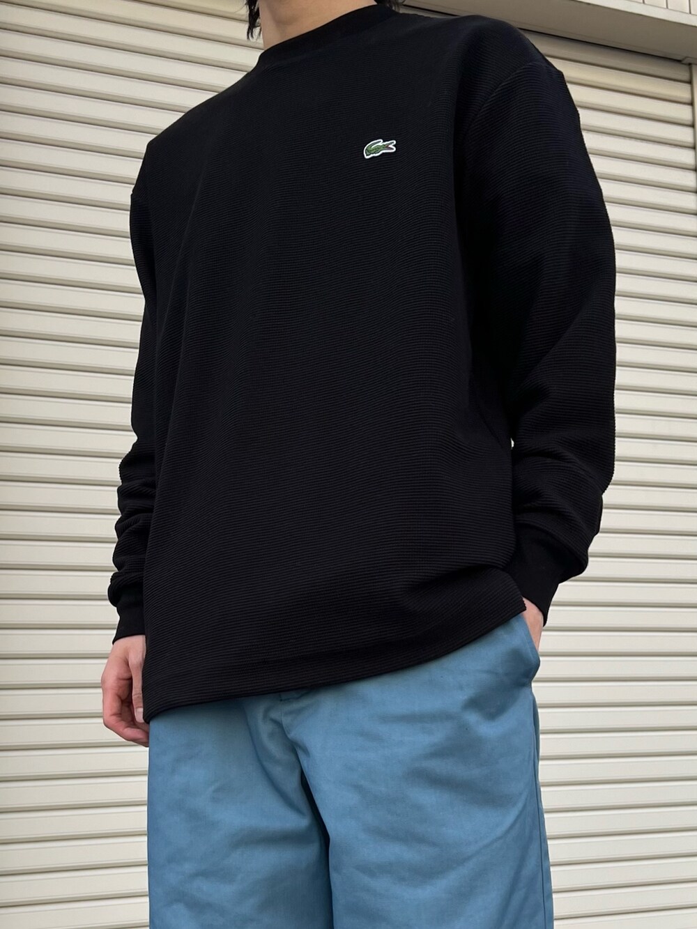 わたしょさんの「LACOSTE / ラコステ 別注 ワッフル L/S Tシャツ（JOURNAL STANDARD relume）」を使ったコーディネートの2枚目の写真