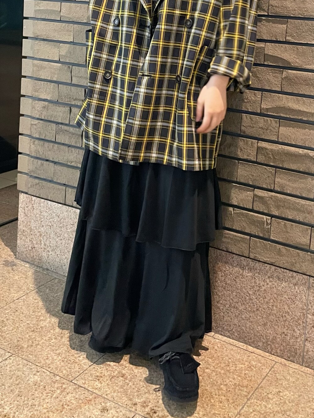 「#春コーデ、低身長女子、シンプル、春色、春夏コーデ、ハイトーンカラー、骨格ウェーブ、ジャケット、ootd、カジュアルコーデ、今日のコーデ、スウェット、ロンT」｜「CIAOPANICの【2023SSアイテム】ビッグカラーテーラードジャケット（テーラードジャケット、ブラック系）」を使った、shio2425さん（レディース・154cm）の春コーディネートの2枚目の写真