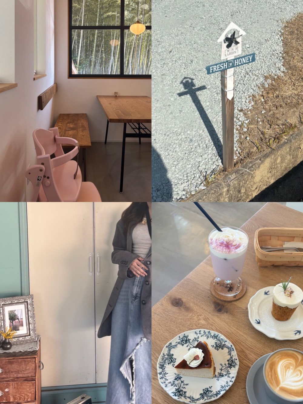 ブラック系のショルダーバッグ、グレー系のテーラードジャケット、ベージュ系のブーツを着用したレディースの春コーディネートの4枚目の写真