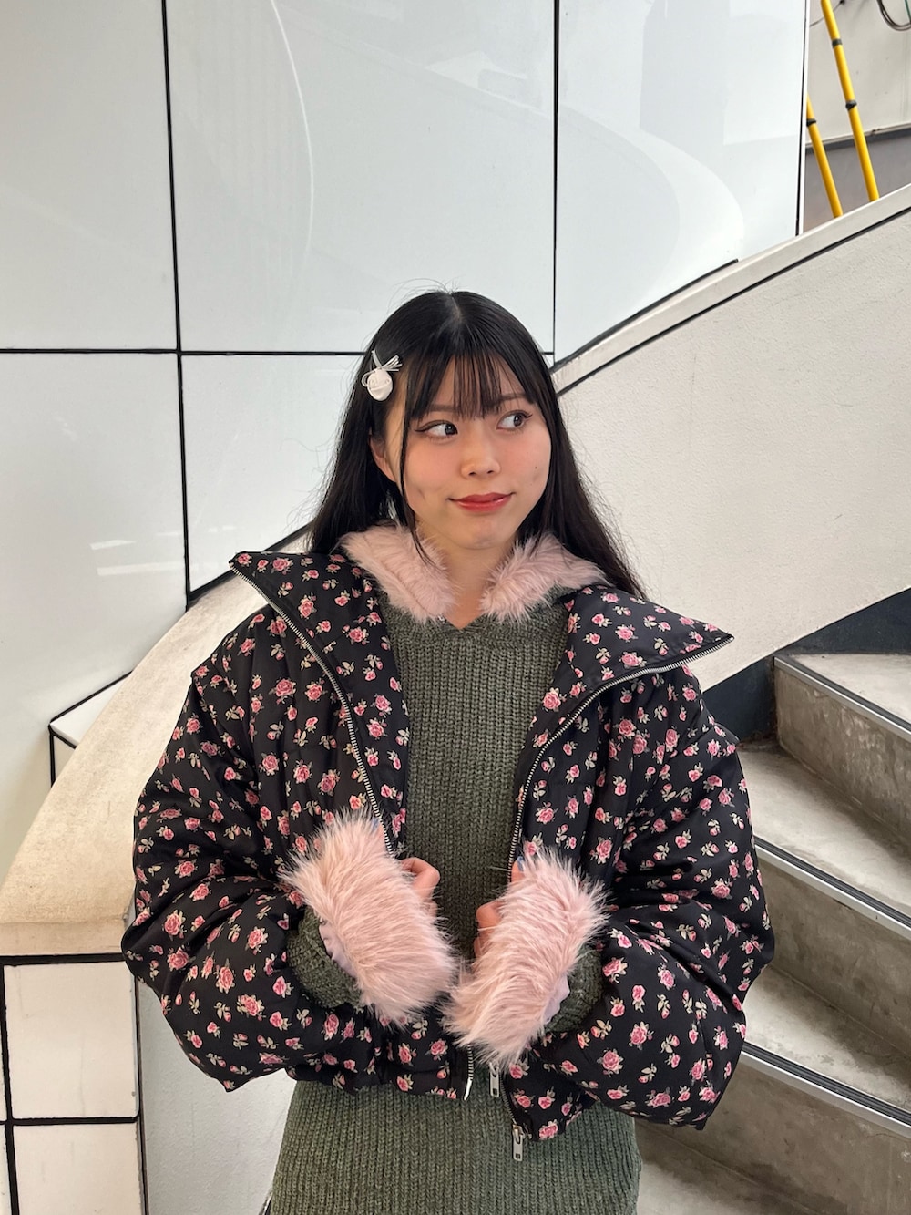 「jouetieの2WAYダウンライクショートジャケット（ダウンジャケット/コート、その他）」を使った、MIUさん（レディース・162cm）の冬コーディネートの5枚目の写真