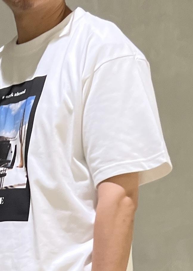 グレー系のその他パンツ、ブラック系のTシャツ/カットソーを着用したメンズの夏コーディネートの6枚目の写真