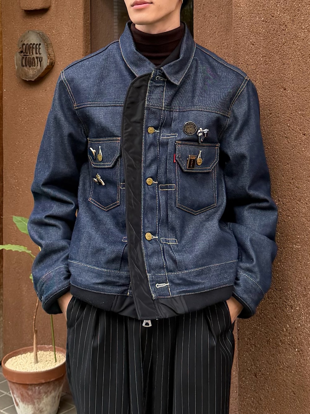 おさゆう｜sacai × Levi'sのデニムジャケットを使った秋コーディネート