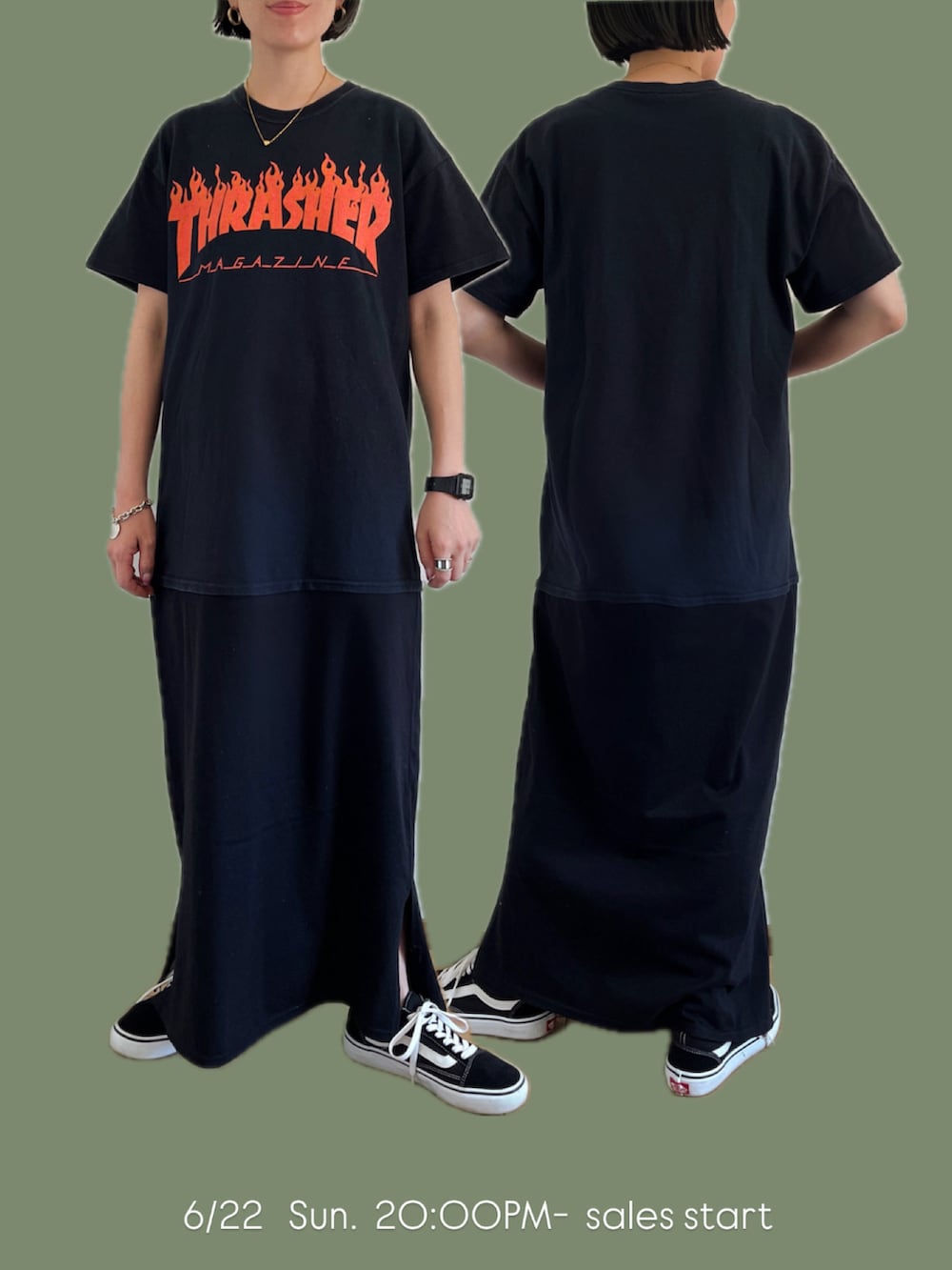 ゴールド系のスニーカーを着用したレディースの夏コーディネートの2枚目の写真