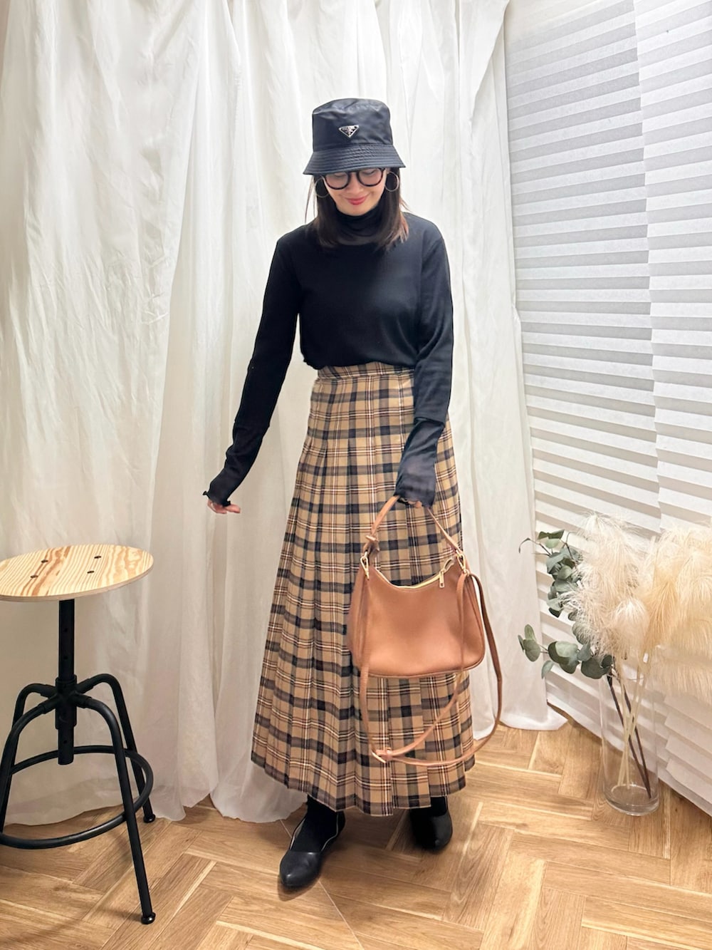 あんまるさんの「ハーフムーンハンドＢａｇ（Honeys）」を使ったコーディネートの3枚目の写真