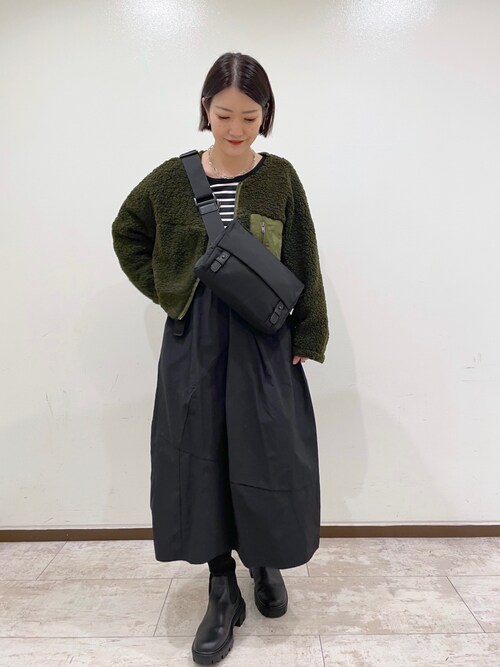 SUM1 STYLE（スミスタイル）】ボアブルゾン付き馬刺繍コートを使った