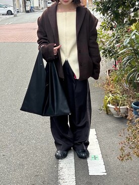 M_】BOX SHOULDER ジャケットを使った人気ファッションコーディネート