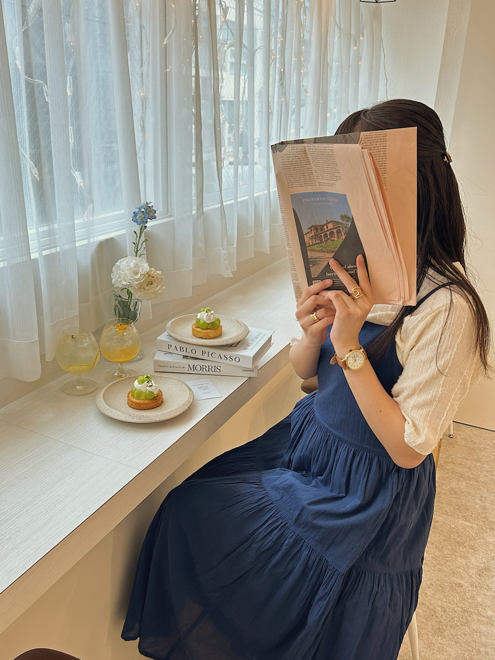「夏コーデ、ootd、MUJI、無印良品、オトナ女子、カフェ巡り、ワンピース、フリンジ」｜「LOWRYS FARMのフリンジ５S　121024（Tシャツ/カットソー、ホワイト系）」を使った、manaminさん（骨格ナチュラル・レディース・160cm）の夏コーディネートの2枚目の写真