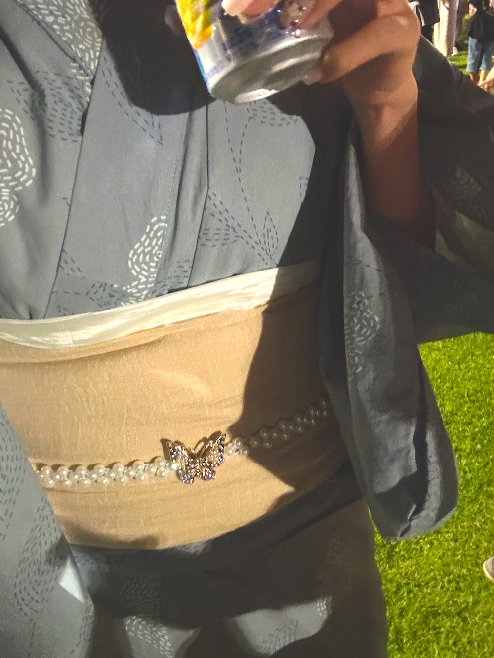 その他のバッグ、ホワイト系の水着/着物・浴衣、グリーン系の浴衣を着用したレディースの夏コーディネートの3枚目の写真