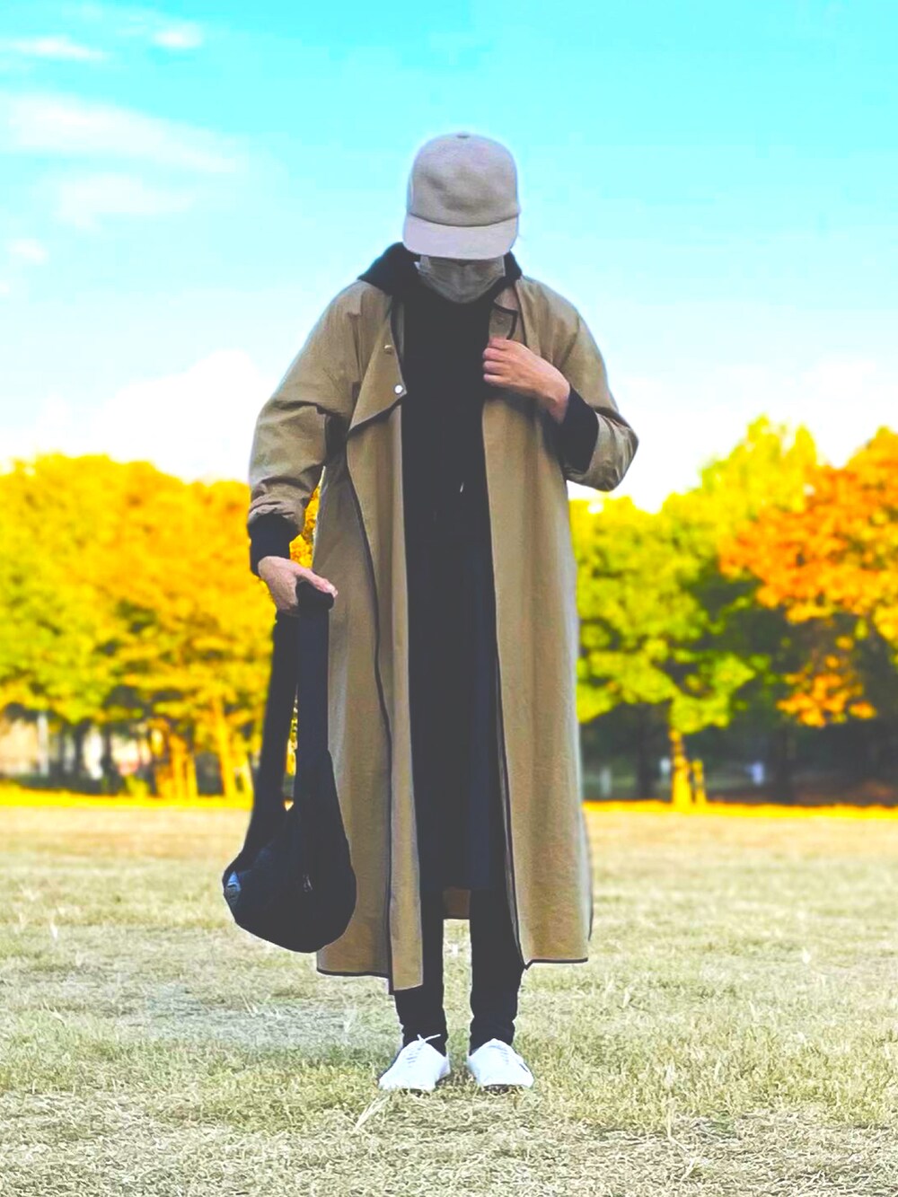 「オトナカジュアル」｜「MARECHAL TERREのアイテム（ノーカラーコート、ベージュ系）」を使った、ちさん（レディース・160cm）の秋コーディネートの2枚目の写真